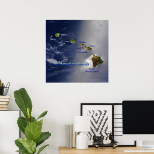 Vy över Hawaiianska öarna Poster