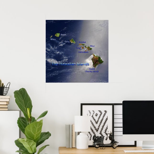 Vy över Hawaiianska öarna Poster (Hemmakontoret)