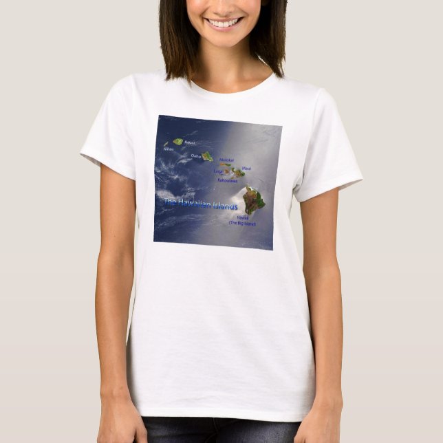 Vy över Hawaiianska öarna Tee Shirt (Framsida)