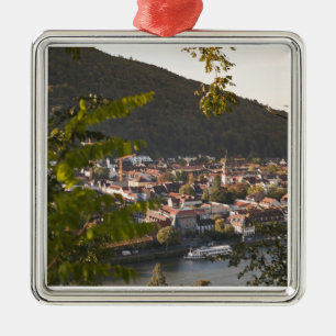 Vy över Heidelbergs gamla stad Julgransprydnad Metall