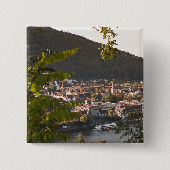 Vy över Heidelbergs gamla stad Knapp (Framsida)