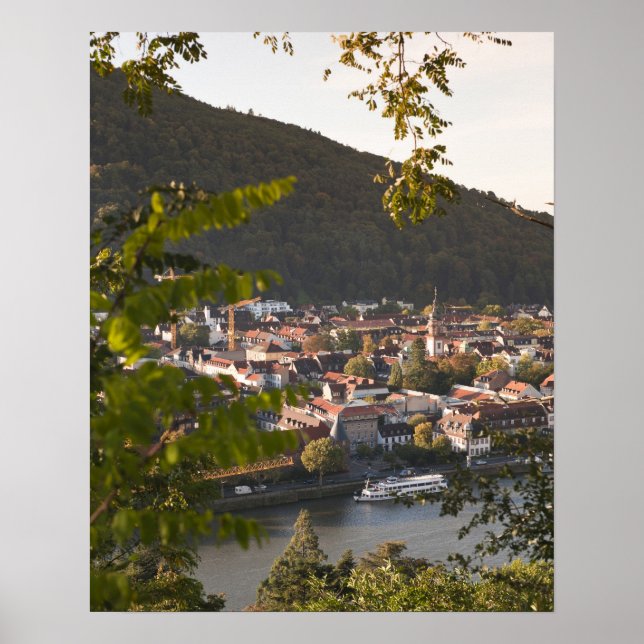 Vy över Heidelbergs gamla stad Poster (Framsidan)