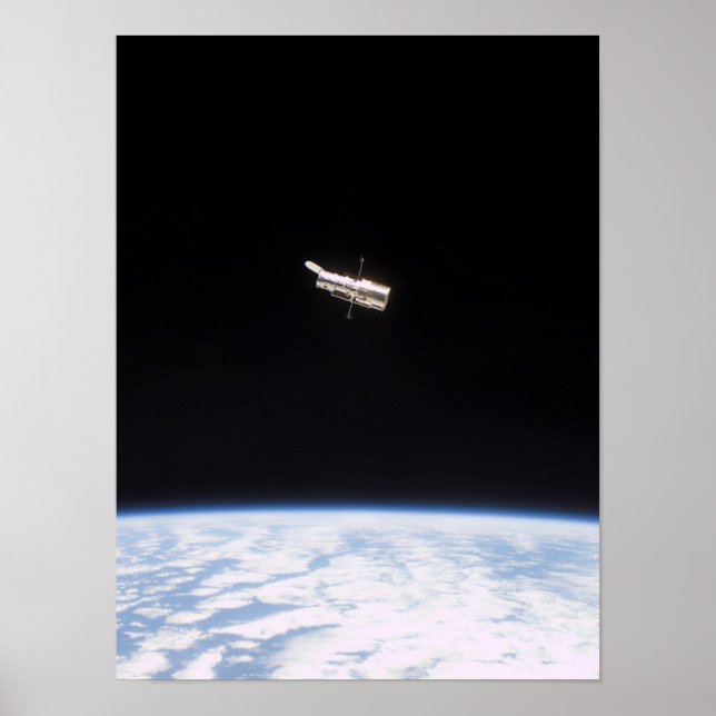 Vy över Hubble Space Telescope från Colombia Poster (Framsidan)