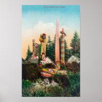 Vy över indiska Graves och Totempoles