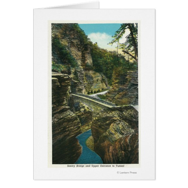 Vy över inmatningsbrygga och övre tunnel hälsningskort (Framsidan)