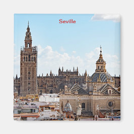 Vy över katedralen i Sevilla Magnet