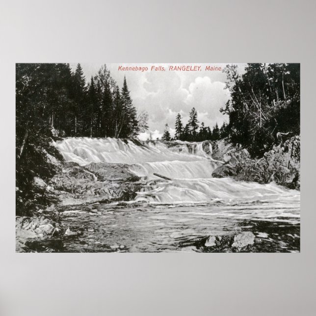 Vy över Kennebago Falls Poster (Framsidan)