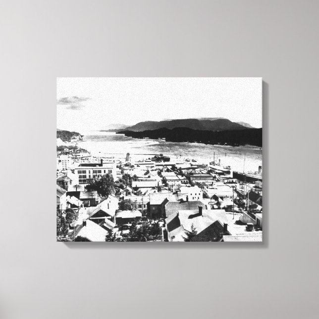 Vy över Ketchikan, Alaska tittar sydost Canvastryck (Framsida)