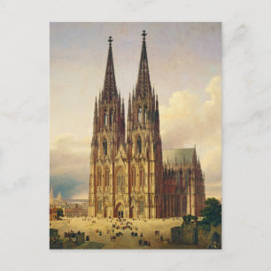 Vy över Kölns katedral gotiska prakt Vykort