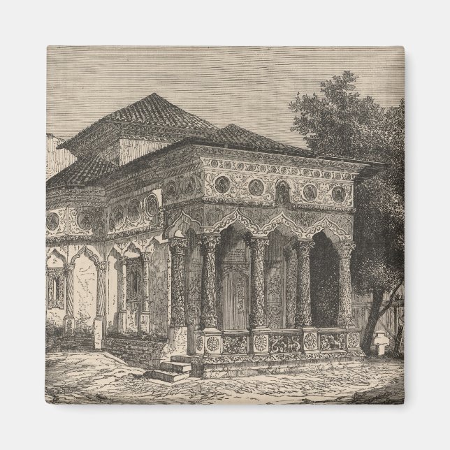 Vy över kyrkan i Bukarest Magnet (Framsidan)