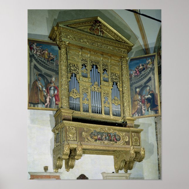 Vy över kyrkoorgan, 1590 poster (Framsidan)