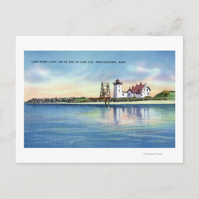 Vy över Long Point-fyr Vykort (Framsida)