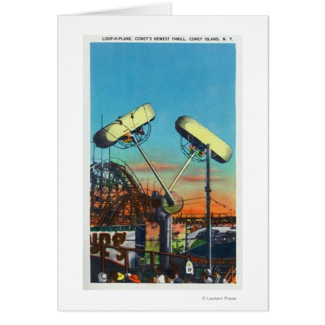 Vy över loop-o-Flygplan-riden nr 1 Hälsningskort (Framsidan)