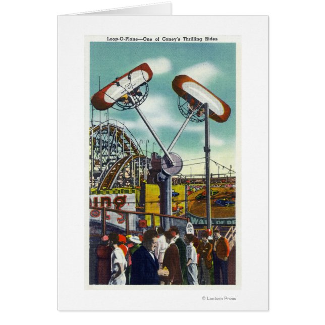 Vy över loop-o-Flygplan-riden nr 2 Hälsningskort (Framsidan)