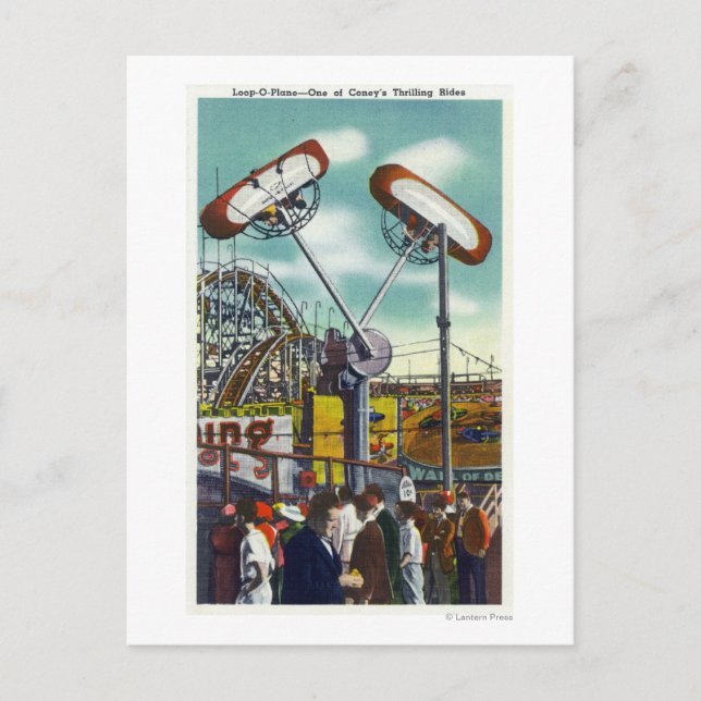 Vy över loop-o-Flygplan-riden nr 2 Vykort (Framsida)