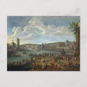 Vy över Louvre och Tour de Nesles Vykort