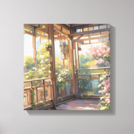 Vy över målarteckning i Balcony Canvastryck