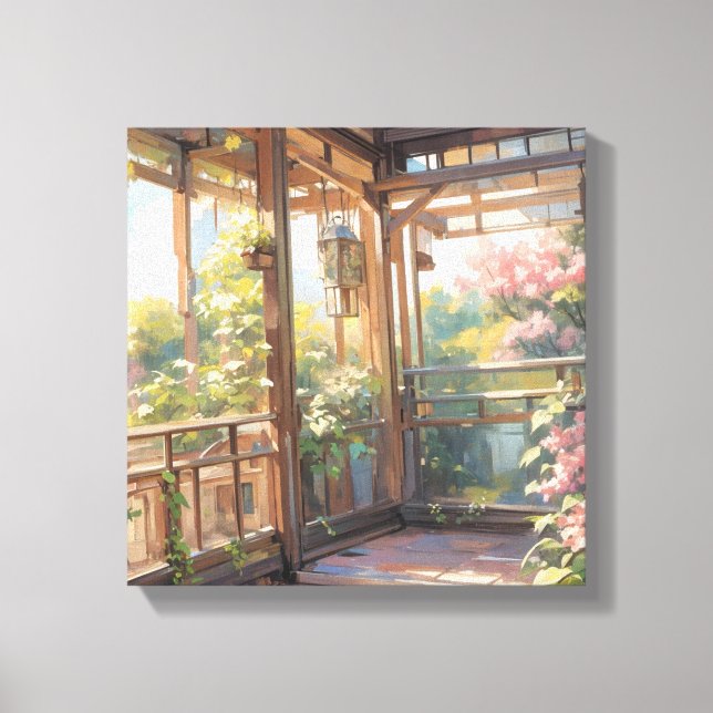 Vy över målarteckning i Balcony Canvastryck (Framsida)