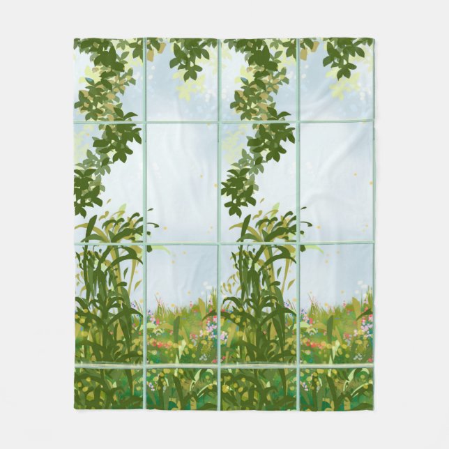 Vy över målvy fleecefilt (Framsidan)