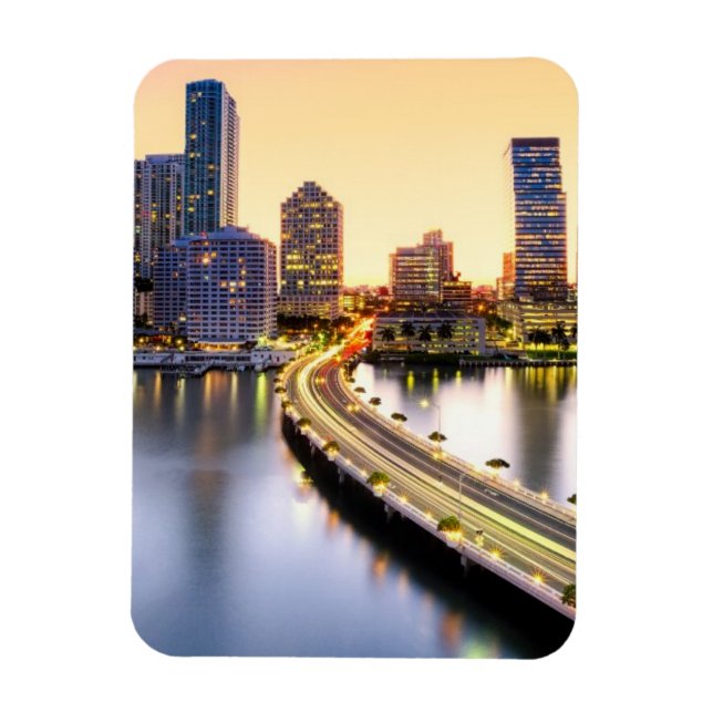 Vy över Mandarin Oriental Miami med eftertanke Magnet (Vertikal)