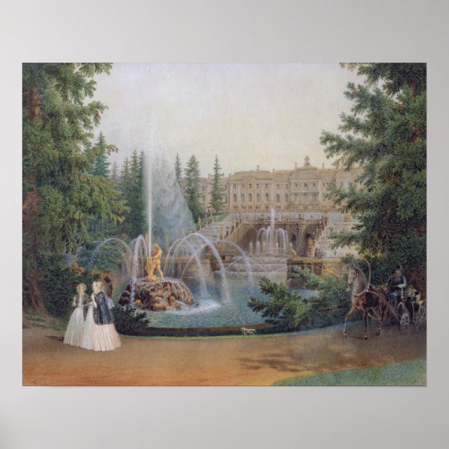 Vy över Marly Cascade Poster (Framsidan)