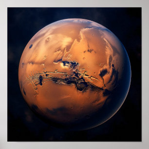 Vy över Mars från rymden Poster