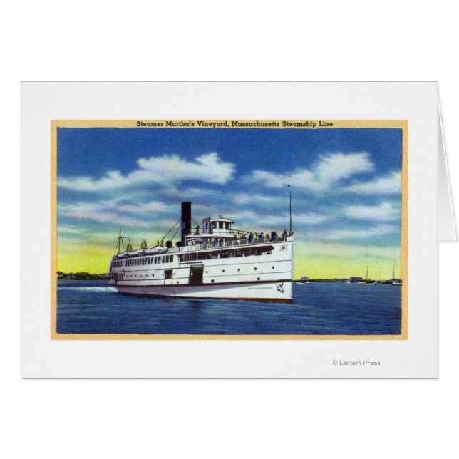 Vy över Martha's Vineyard Steamer Hälsningskort (Framsidan Horizontal)