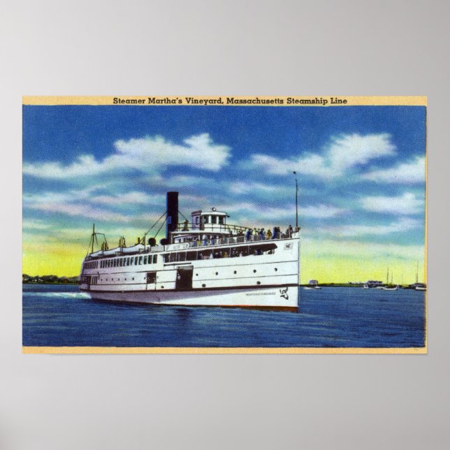 Vy över Martha's Vineyard Steamer Poster (Framsidan)