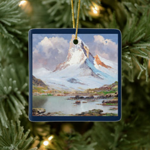 Vy över Matterhorn, Julgran Julgransprydnad Keramik