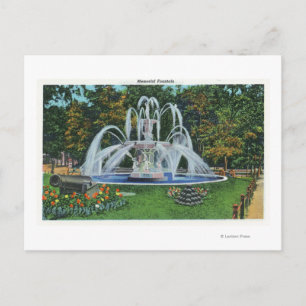 Vy över Memorial Fountain, Vassar College Vykort
