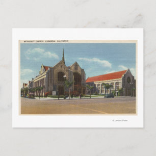 Vy över Methodist Church Vykort
