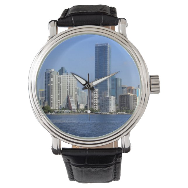 Vy över Miami Skyline Armbandsur (Framsida)