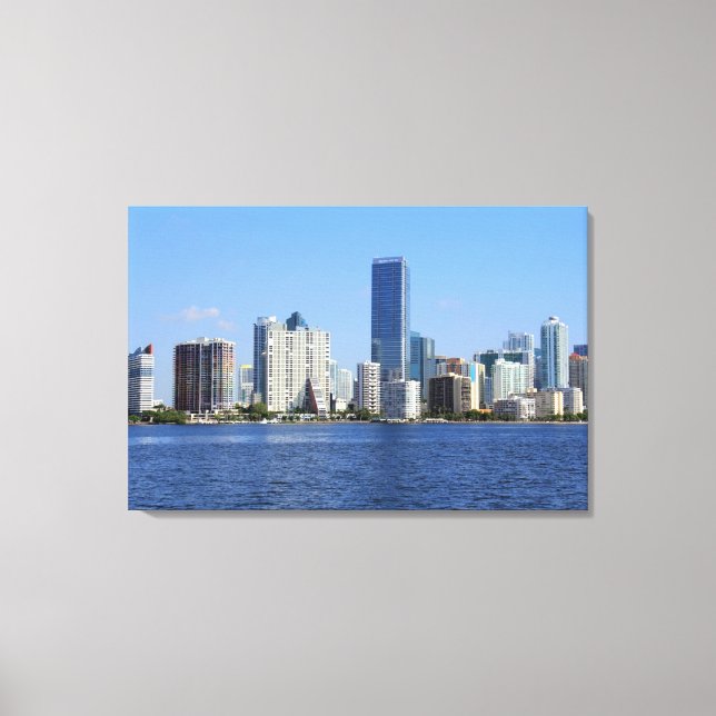Vy över Miami Skyline Canvastryck (Framsida)