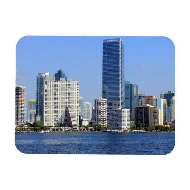 Vy över Miami Skyline Magnet (Horisontell)