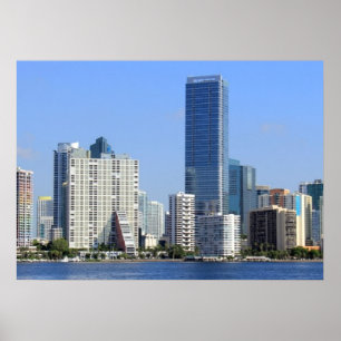 Vy över Miami Skyline Poster