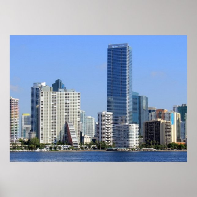 Vy över Miami Skyline Poster (Framsidan)