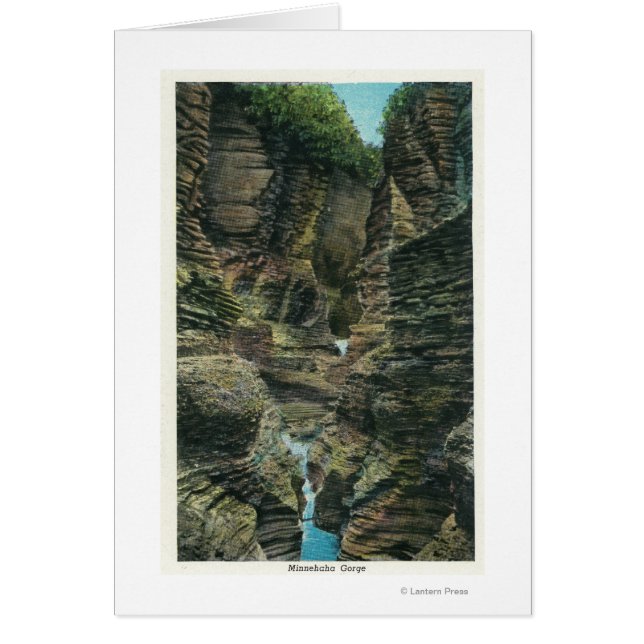 Vy över Minnehaha Gorge Hälsningskort (Framsidan)