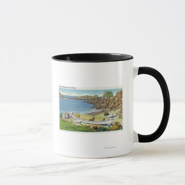 Vy över Monheganön, Beach Scene Mugg (Höger)