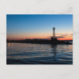 Vy över Montevideo i gryningen, Uruguay Vykort