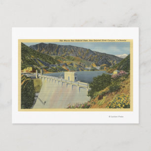 Vy över Morris San Gabriel Dam Vykort