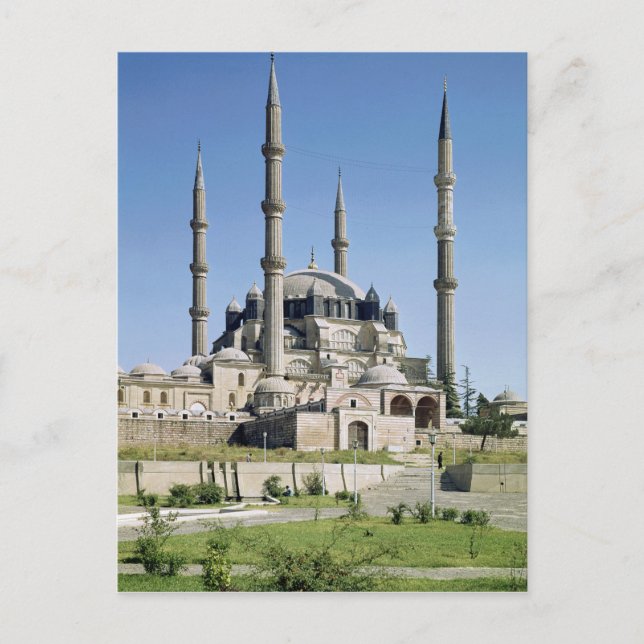 Vy över moskén, ottoman, byggt c.1569-75 vykort (Framsida)