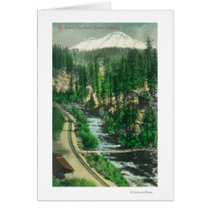 Vy över Mt. Shasta från Shasta Retreat Hälsningskort