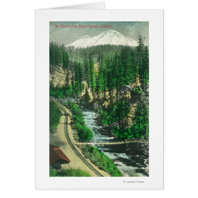 Vy över Mt. Shasta från Shasta Retreat Hälsningskort (Framsidan)
