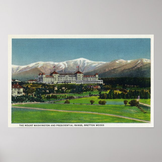Vy över Mt Washington Hotel, presidentområde Poster (Framsidan)
