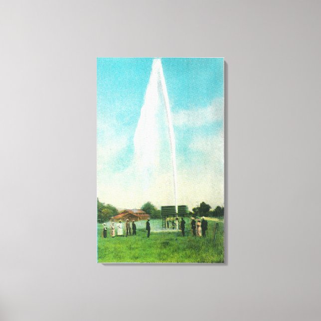 Vy över Myrtledale Geyser vid Hetten Vår Canvastryck (Framsida)