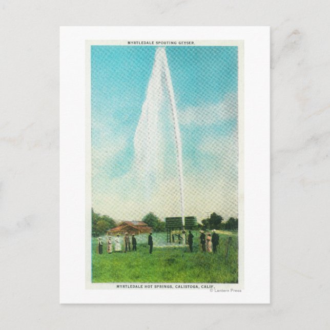 Vy över Myrtledale Geyser vid Hetten Vår Vykort (Framsida)