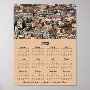 Vy över Neapel, Italien 2026 Kalenderaffisch Poster