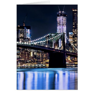 Vy över New Yorks Brooklyn-brons eftertanke Hälsningskort