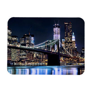 Vy över New Yorks Brooklyn-brons eftertanke Magnet