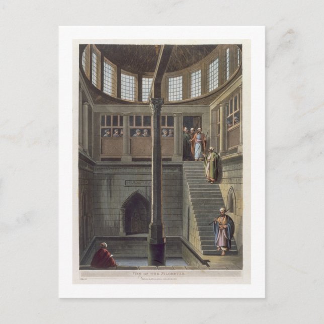 Vy över Nilometern, skylt 2 från "Egyptens syn" Vykort (Framsida)